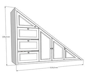 Deschide imaginea în expunere de diapozitive, Amenajare dulapuri sub scară interioară L.212 l.50 H.139cm
