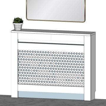 Mască pentru calorifer cu sertare L.122 l.25 H.100cm