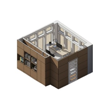 Amenajare pereți interiori demontabili cu nișe depozitare L.460 l.350 H.275cm