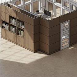 Amenajare pereți interiori demontabili cu nișe depozitare L.460 l.350 H.275cm