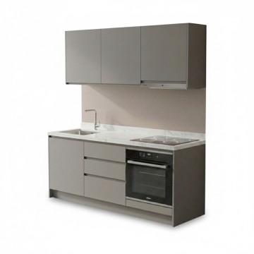 Bucătărie Grey Marble, uși MDF laminat și compozit, 180 cm
