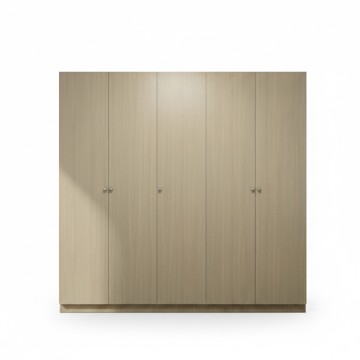 Dulap dormitor 5 uși stil modern finisaj lemn stejar L.225cm A.55 H.220cm