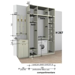Amenajare hol finisaj natur L.207 l.58/45 H.267cm