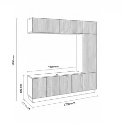 Corp TV modular stejar natur L.170 A.30 H.180cm